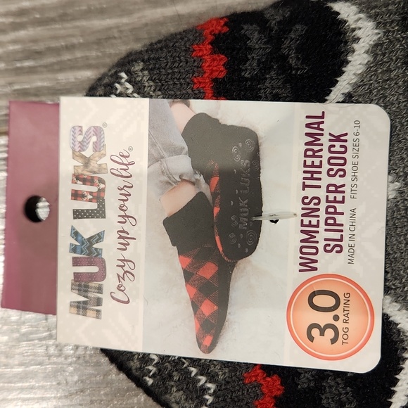 NWT Muk Luks Women's Thermal Slipper Socks Fits shoe sz 6-10 slip resist… - Picture 4 of 6